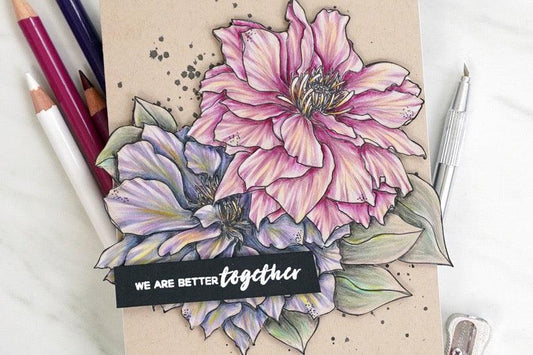 Alex Syberia Designs Beautiful Clematis digital stamp | Jaycee Gaspar - alexsyberiadesigns
