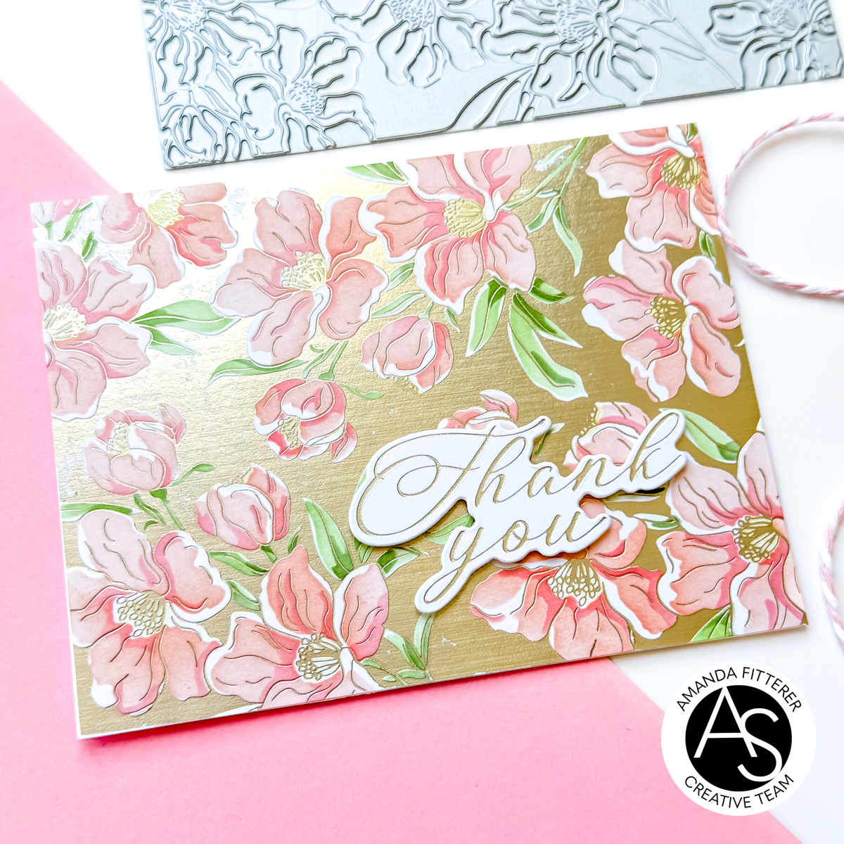 Charming Floral Background Stencil Set, Press Plate & Hot Foil Plates – Alex Syberia Designs, BetterPress System compatible, die-cutting, cardmaking supplies, tutorial available.