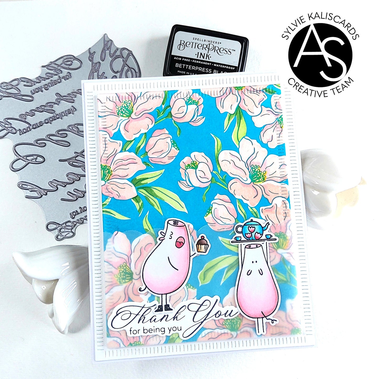Charming Floral Background Stencil Set, Press Plate & Hot Foil Plates – Alex Syberia Designs, BetterPress System compatible, die-cutting, cardmaking supplies, tutorial available.