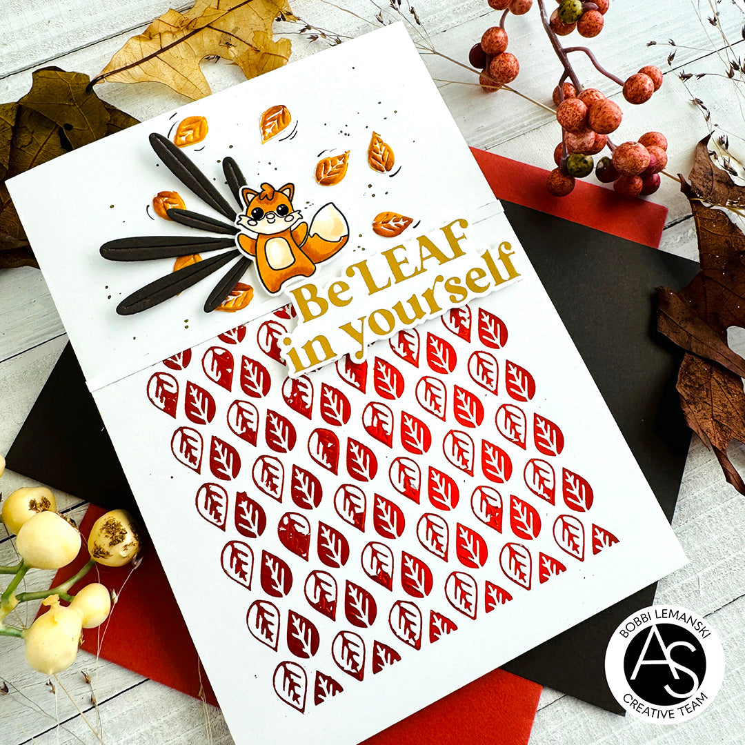 Tiny Autumn Leaves Hot Foil Plate