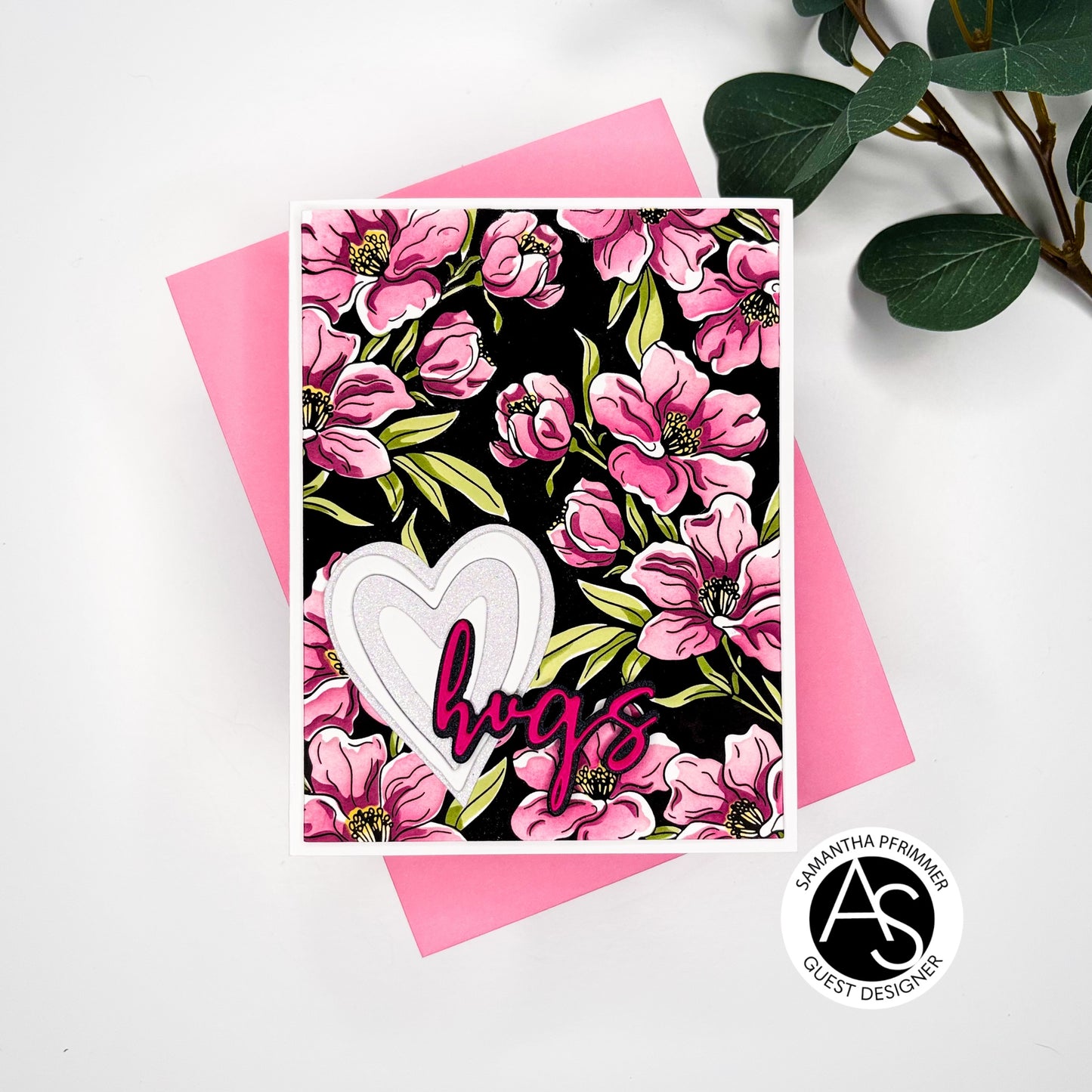 Charming Floral Background Stencil Set, Press Plate & Hot Foil Plates – Alex Syberia Designs, BetterPress System compatible, die-cutting, cardmaking supplies, tutorial available.