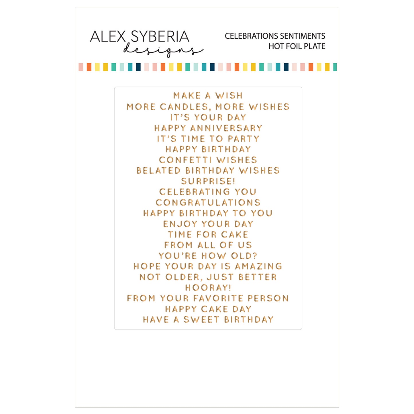 Celebrations Sentiments Hot Foil Plate