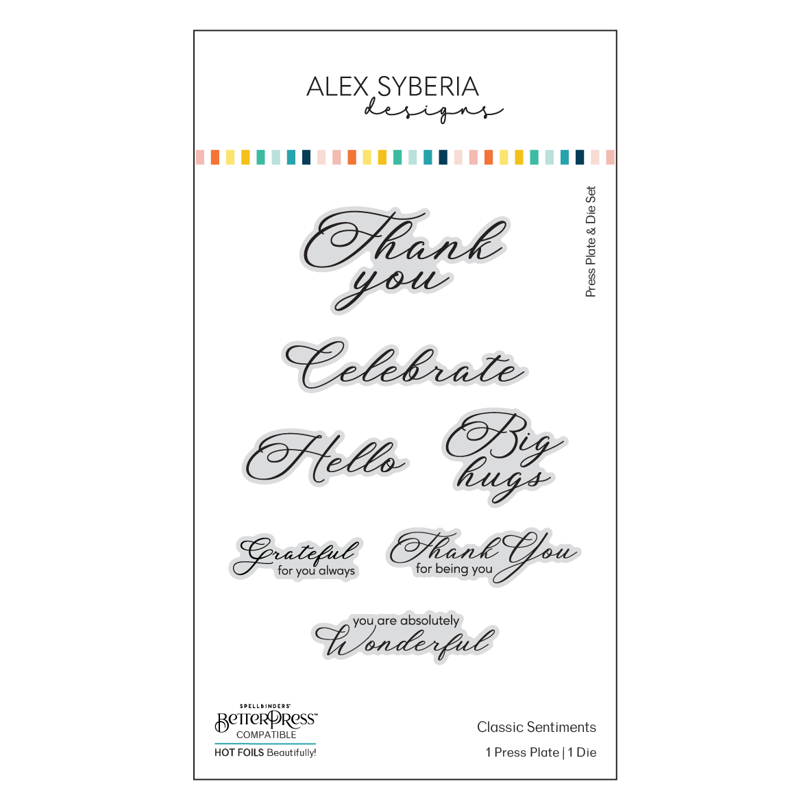 Classic Sentiments Press Plate & Die Set