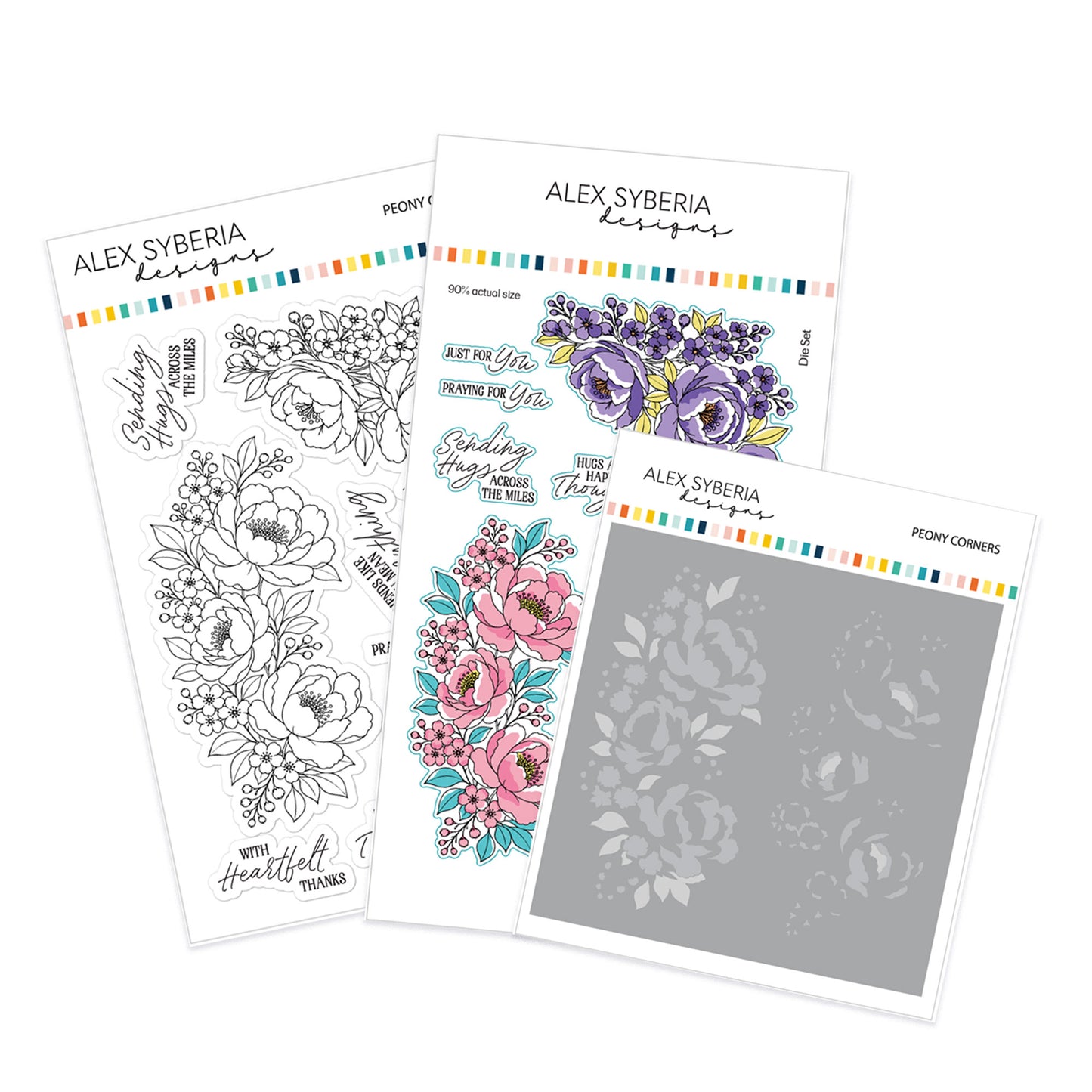 Peony Corners Stamp/Die/Stencil Bundle