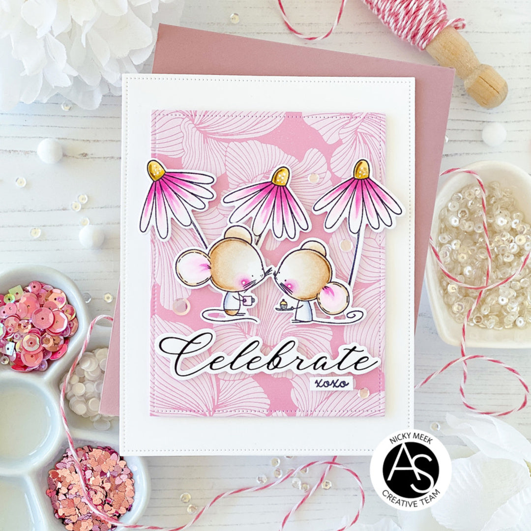 Abstract Floral Background Press Plate – Alex Syberia Designs, BetterPress System compatible, die-cutting, cardmaking supplies