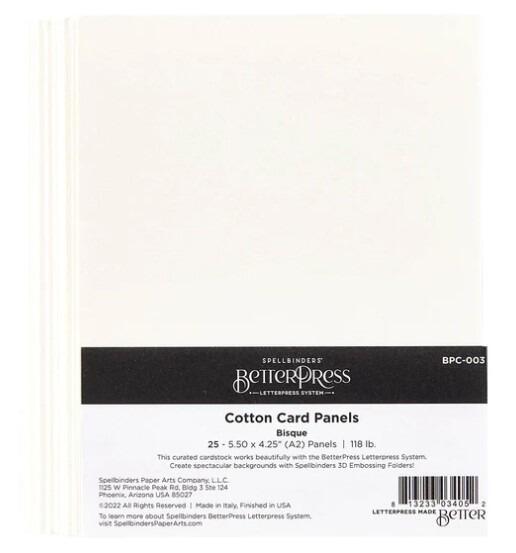 Spellbinders - BetterPress Cotton Card Panels A2 Bisque