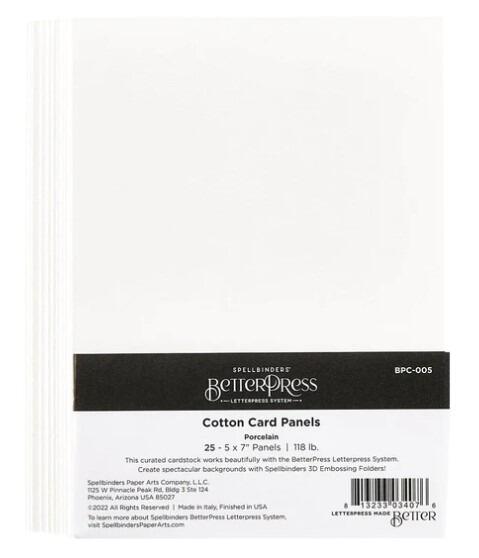 Spellbinders - BetterPress Cotton Card Panels A7 Porcelain
