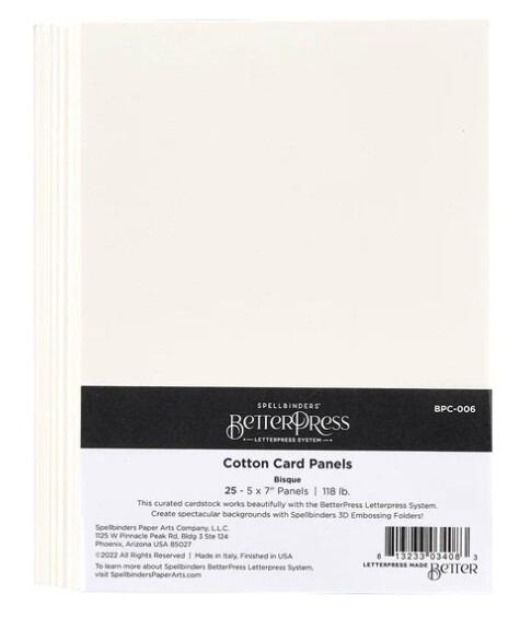 Spellbinders - BetterPress Cotton Card Panels A7 Bisque