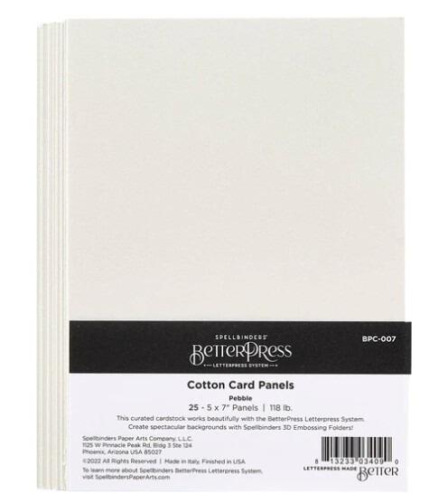 Spellbinders - BetterPress Cotton Card Panels A7 Pebble
