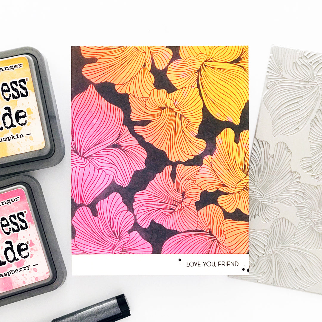 Abstract Floral Background Press Plate – Alex Syberia Designs, BetterPress System compatible, die-cutting, cardmaking supplies