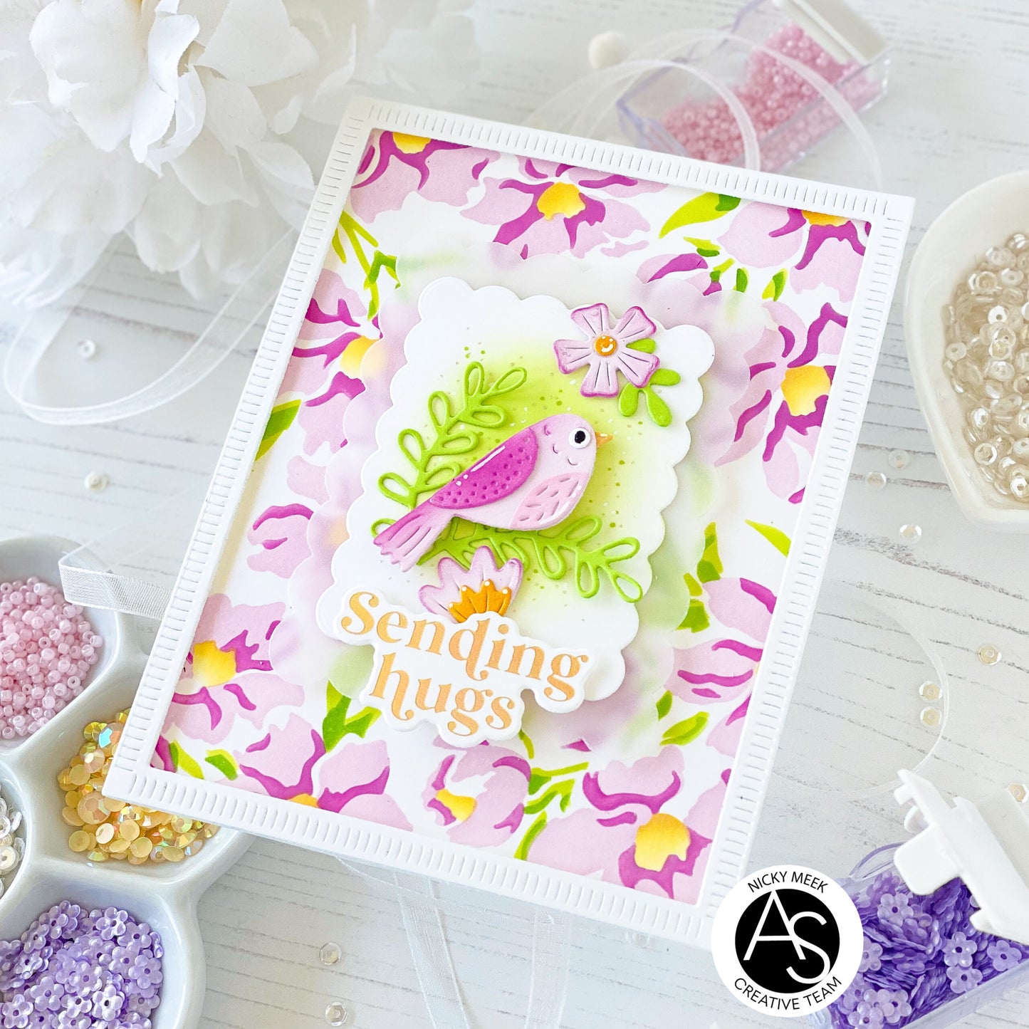 Charming Floral Background Stencil Set