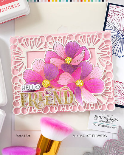 Minimalist Flowers Press Plate & Die Set & Stencil Bundle
