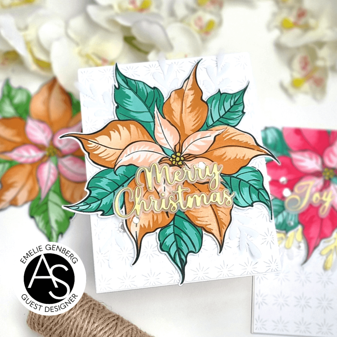 festive-poinsettia-alex-syberia-designs-stamps-dies-stencil-hotfoil-scrapbooking-christmas-holiday-collection-newyear-handmade-coloring-tutorial-scrapbooking-album-stencils-cardmaking-greeting-cards-ink-blending-hot-foiling-ink-blending-copic-coloring-mixed-media-scrapbooking-albums-layouts