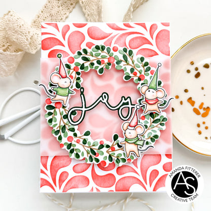 Holiday Wreath & Branch Stencil & Die Set