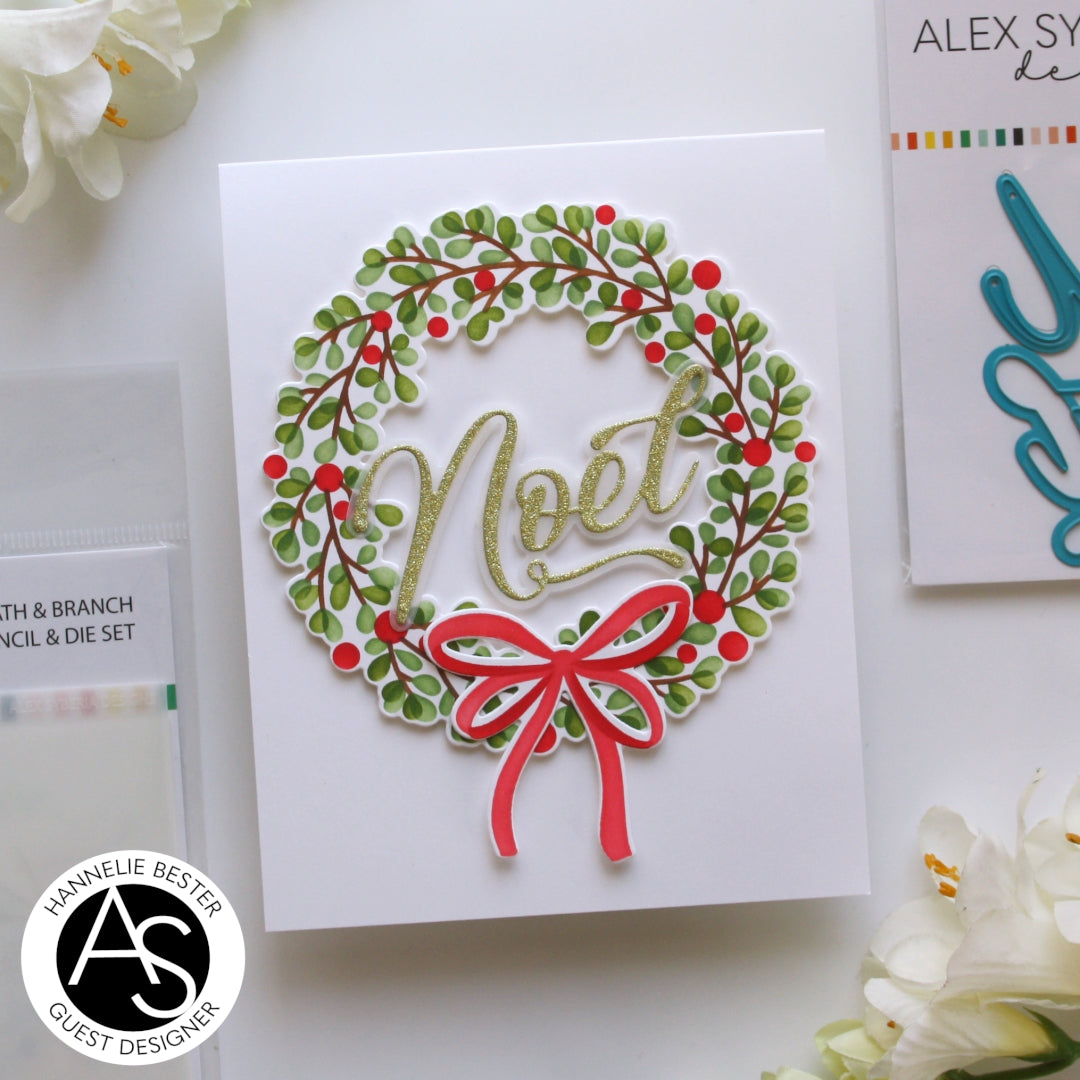 Holiday Wreath & Branch Stencil & Die Set