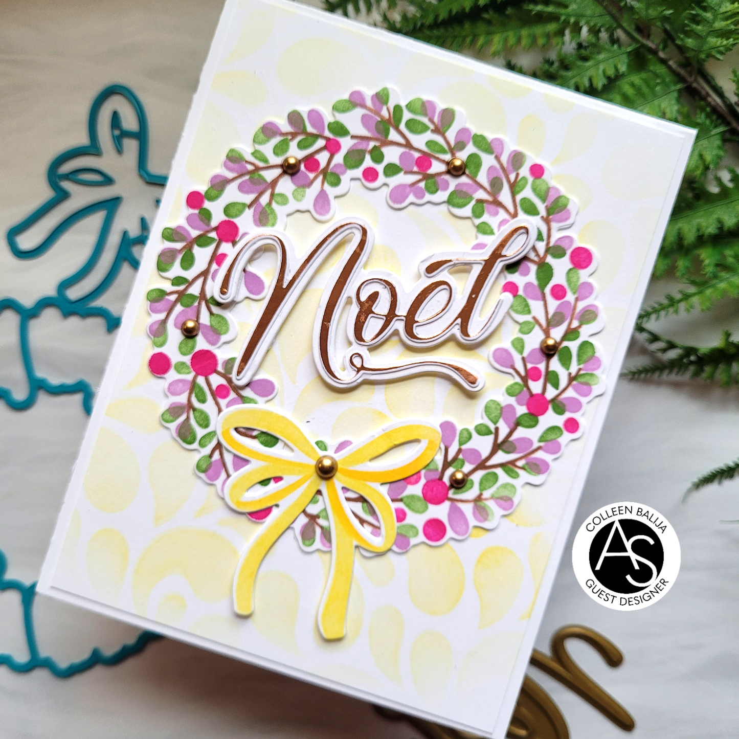 Holiday Wreath & Branch Stencil & Die Set