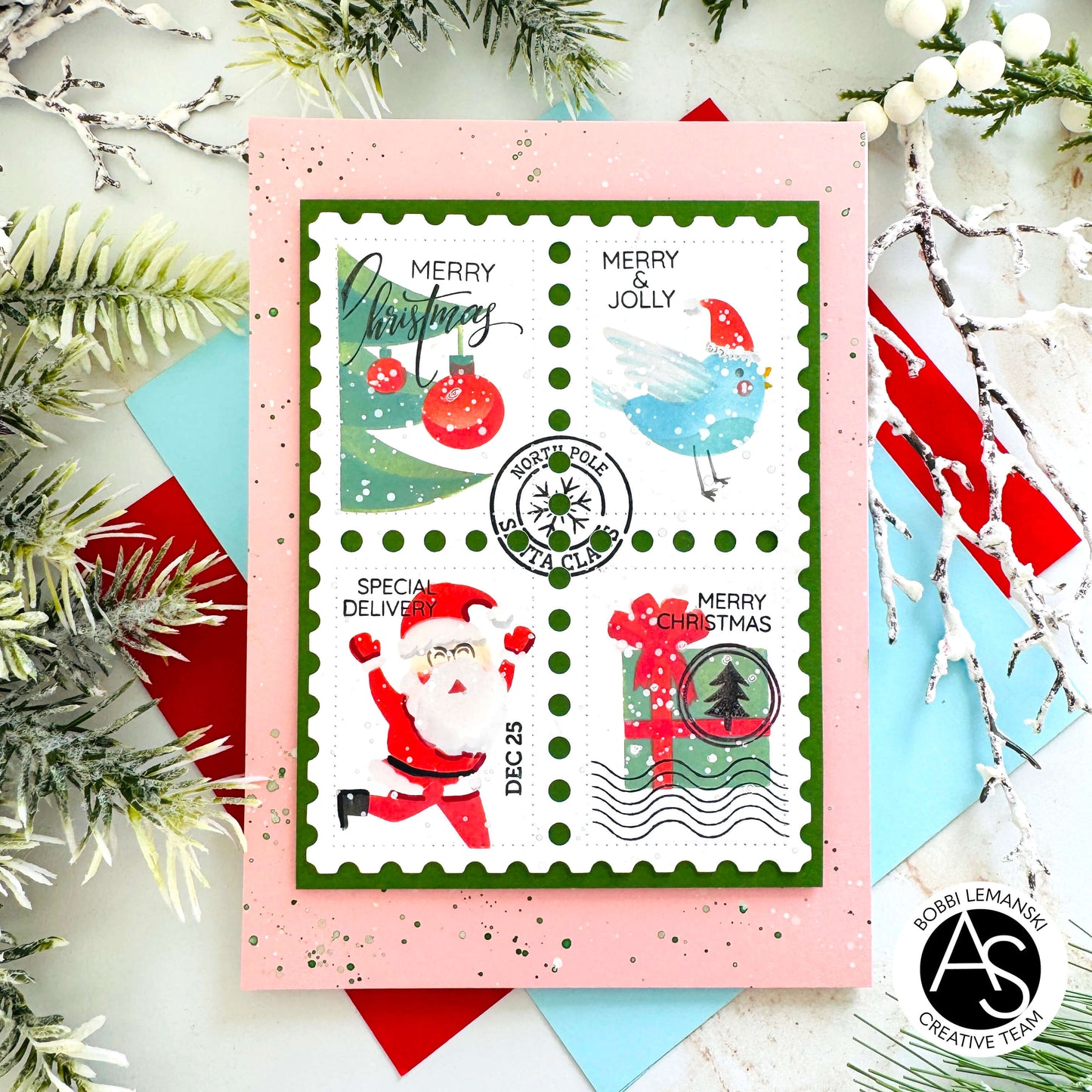 Christmas Postage Stamps Stencil Set