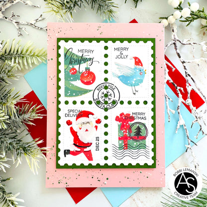 Christmas Postage Stamps Stencil Set