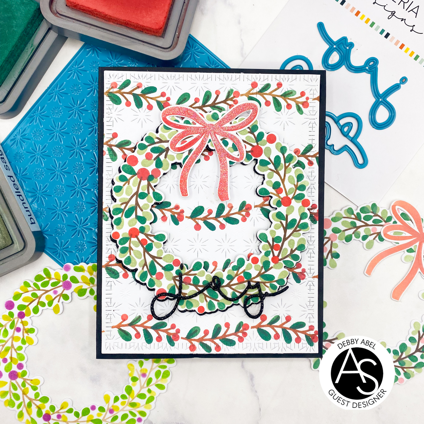 Holiday Wreath & Branch Stencil & Die Set