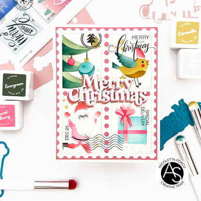 Christmas Postage Stamps Stencil Set