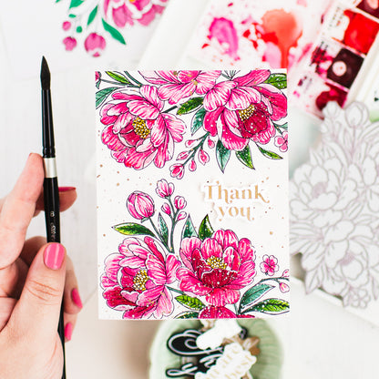 Lush Peony Bouquet Press+Foil Plate