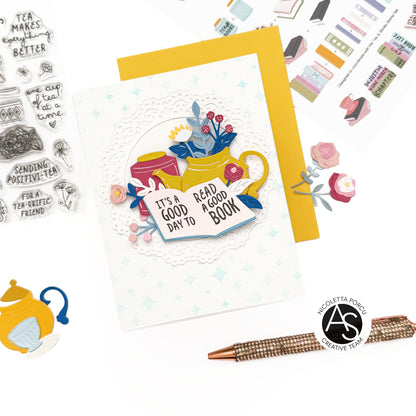 Tea & Books Stamp Set