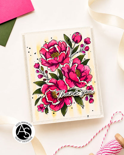 Lush Peony Bouquet Press+Foil Plate