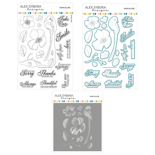 Avian Allure Stamp, Die & Stancil Bundle