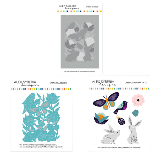 Cheerful Meadow Die & Stencil Bundle