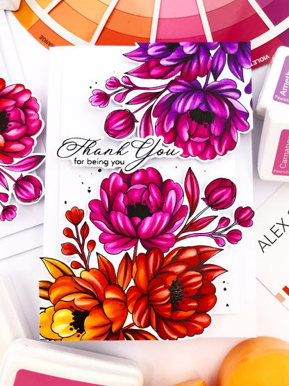 Lush Peony Bouquet Press+Foil Plate