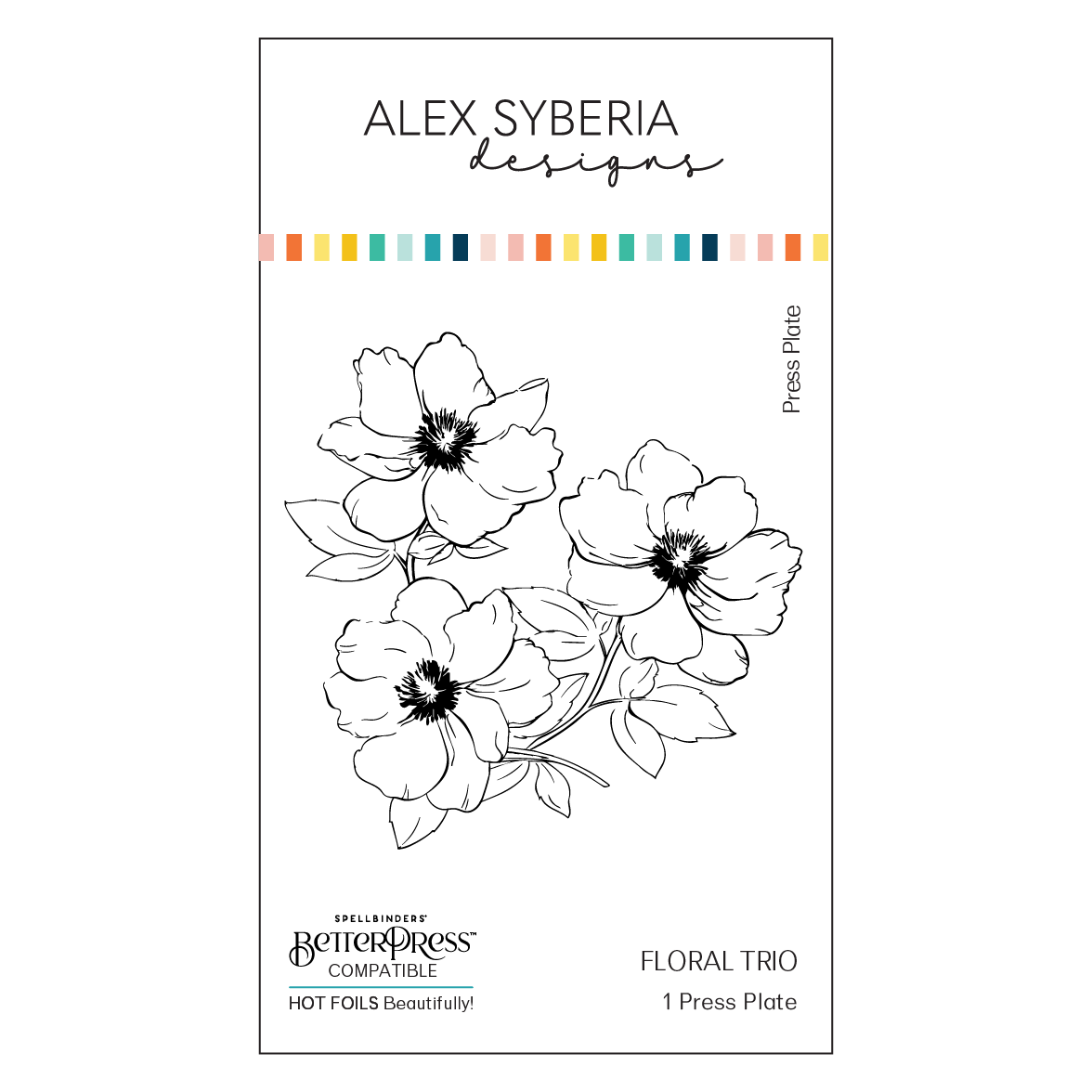 Floral Trio Press+Foil Plate