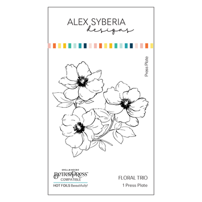 Floral Trio Press+Foil Plate