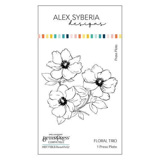 Floral Trio Press+Foil Plate