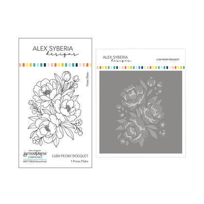 Lush Peony Bouquet Press + Hot Foil Plate & Stencil Bundle