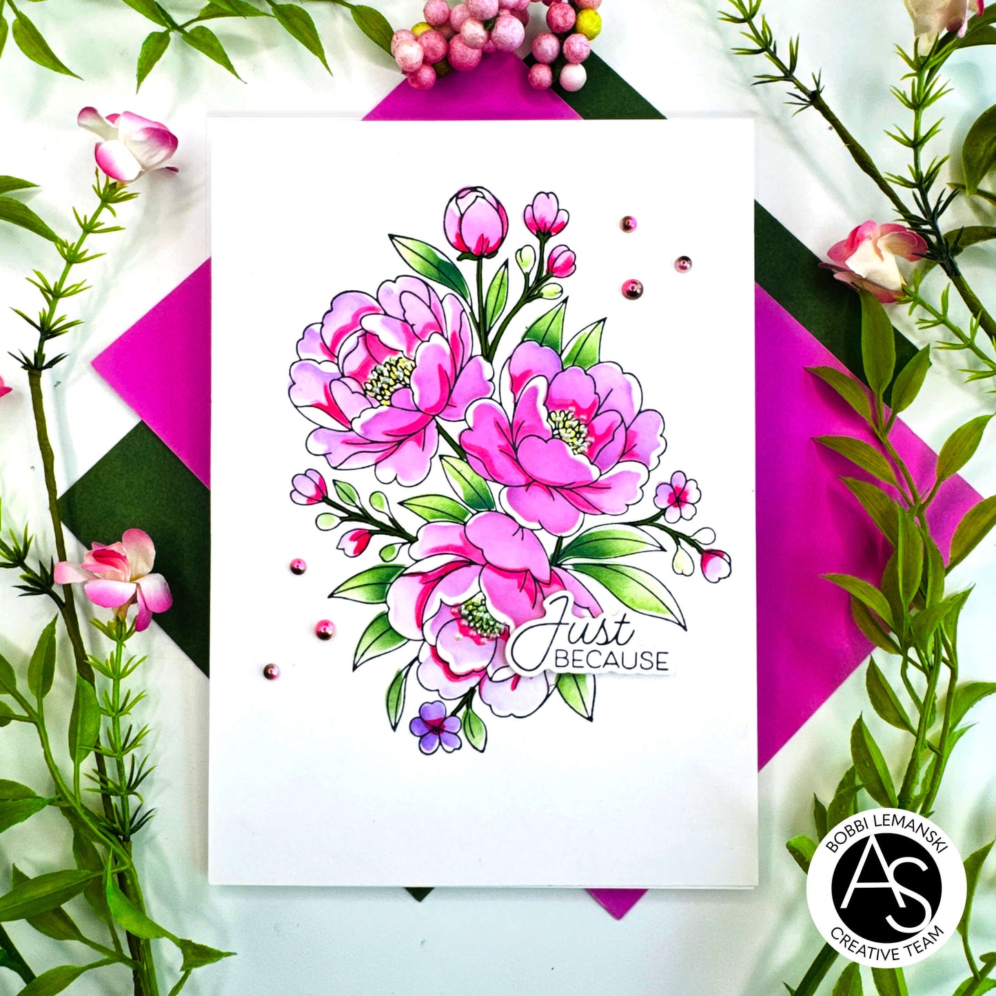 Lush Peony Bouquet Press+Foil Plate