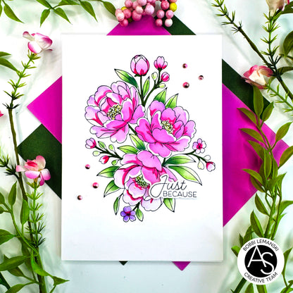Lush Peony Bouquet Press+Foil Plate