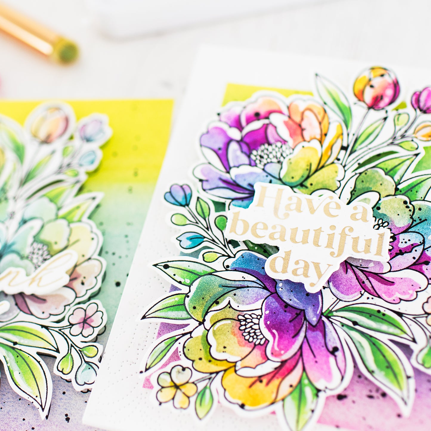 Lush Peony Bouquet Press + Hot Foil Plate & Stencil Bundle