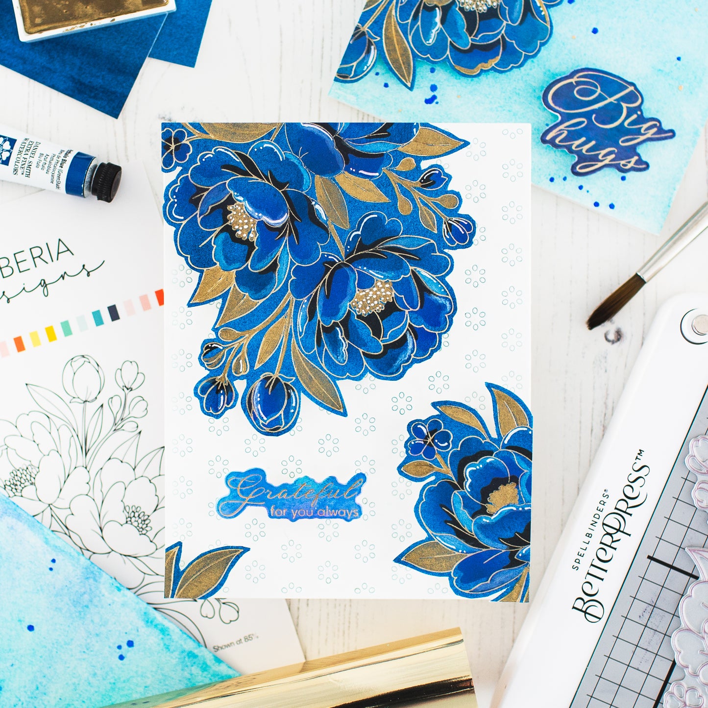 Lush Peony Bouquet Press+Foil Plate