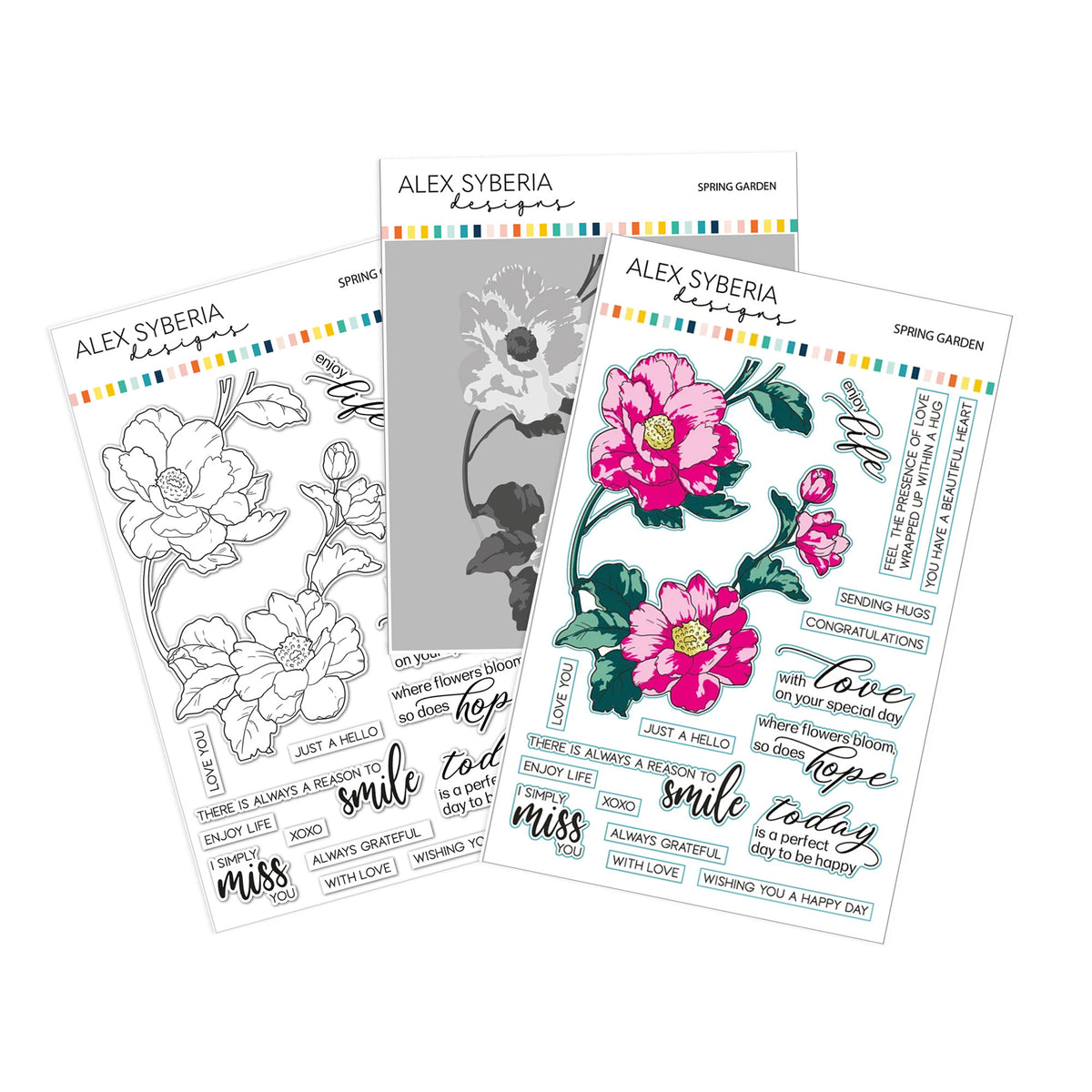 Spring Garden Stamp/Die/Stencil Set Bundle