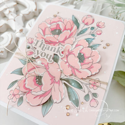 Lush Peony Bouquet Press+Foil Plate
