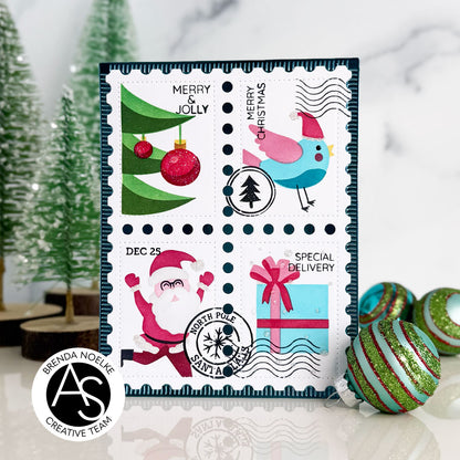 Christmas Postage Stamps Stencil Set