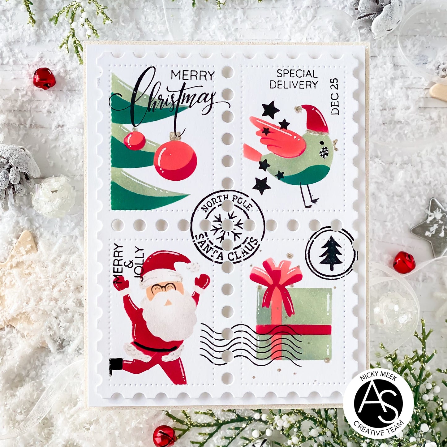 Christmas Postage Stamps Stencil Set
