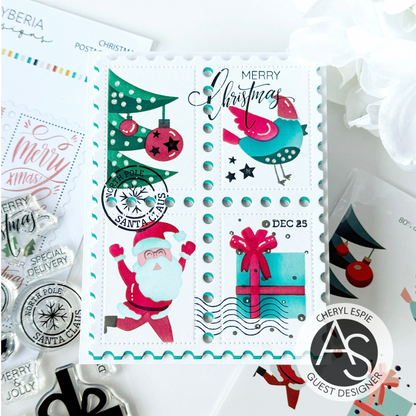 Christmas Postage Stamps Stencil Set