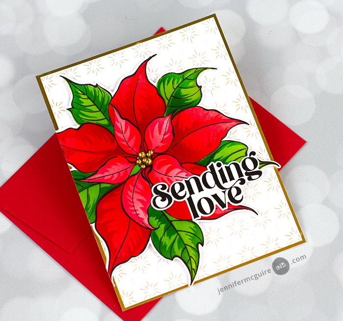 Festive Poinsettia Stamp, Die & Stencil Bundle
