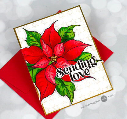 Festive Poinsettia Stamp, Die & Stencil Bundle