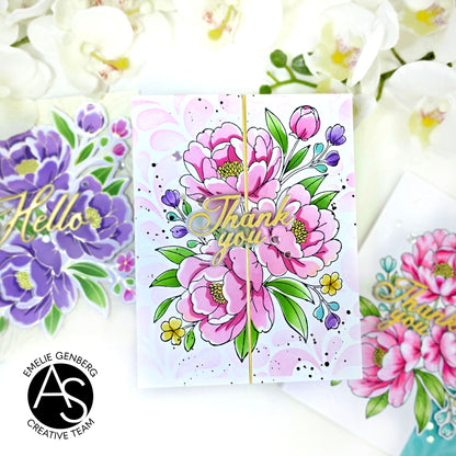 Lush Peony Bouquet Press+Foil Plate