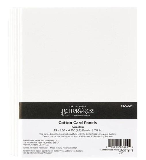 Spellbinders - BetterPress Cotton Card Panels A2 Porcelain