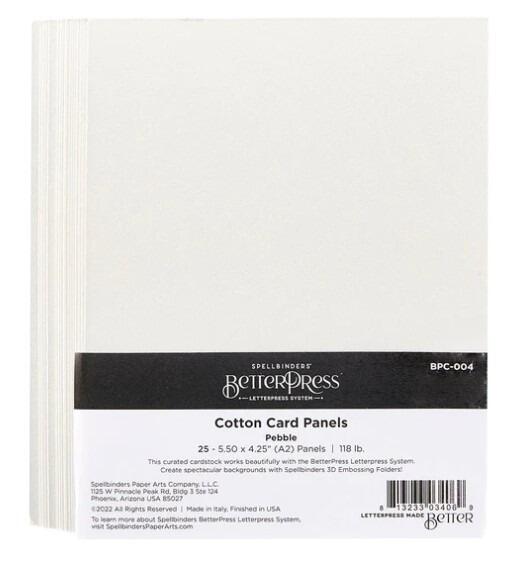 Spellbinders - BetterPress Cotton Card Panels A2 Pebble