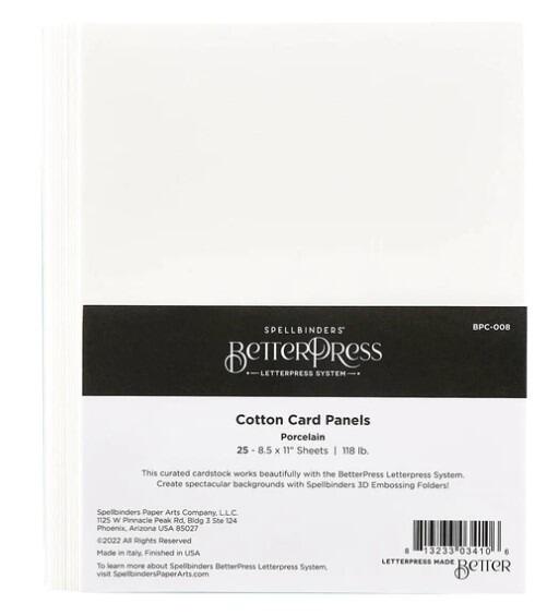 Spellbinders - BetterPress Cotton 8-1/2 x 11" Sheets Porcelain
