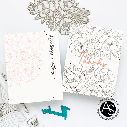 Lush Peony Bouquet Press+Foil Plate